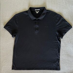 CALVIN KLEIN Men’s Liquid Cotton Solid Polo Collar Shirt